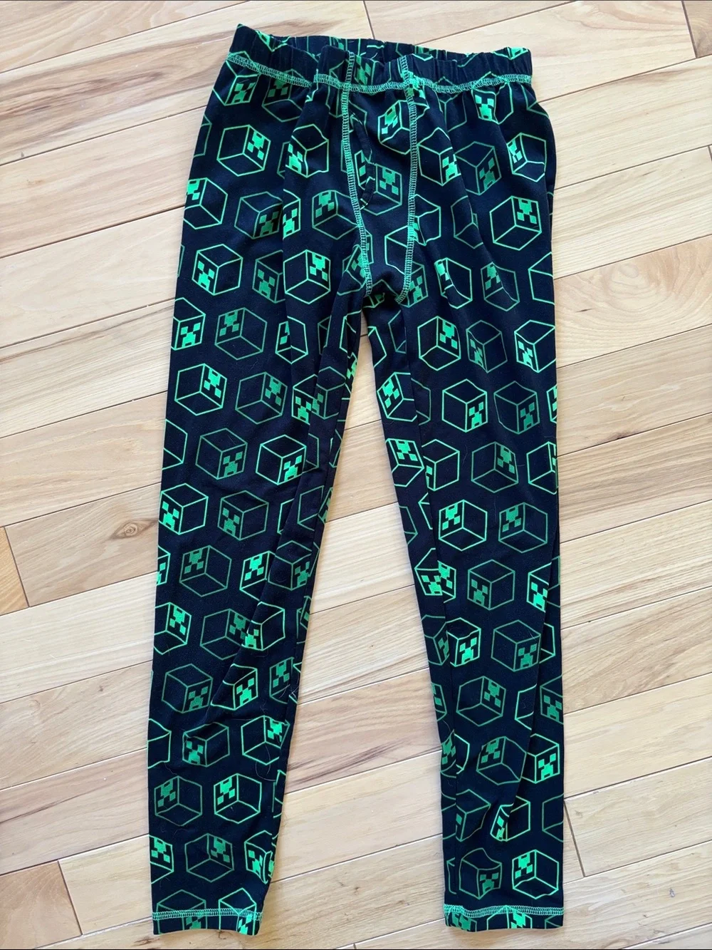 Kids Black and Neon Green Geometric Cube Pajama Set